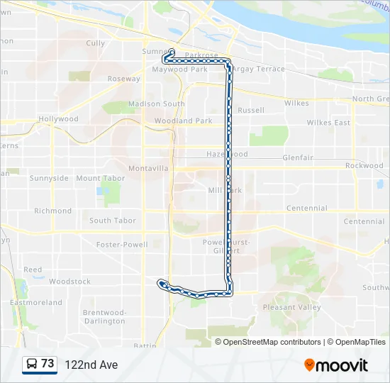 73 Bus Line Map