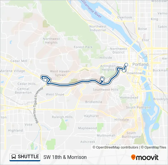 SHUTTLE Bus Line Map