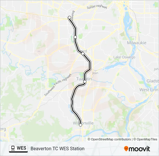 WES Train Line Map