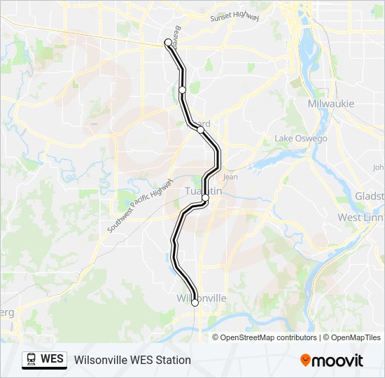 WES Train Line Map