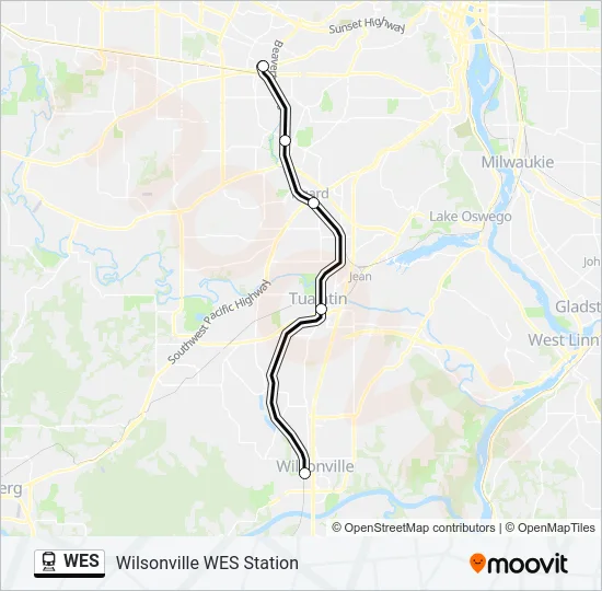 WES Train Line Map