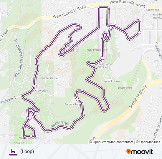 Mapa de WASHINGTON PARK SHUTTLE de autobús