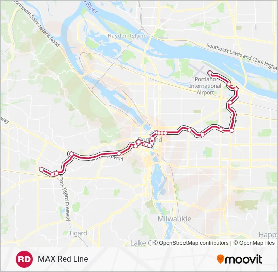 RED Light Rail Line Map