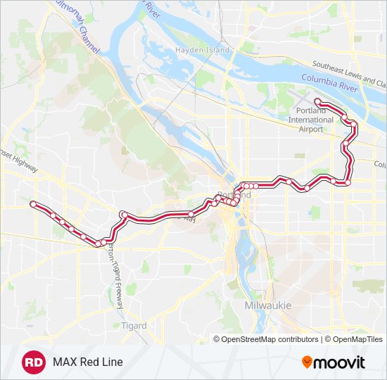 RED Light Rail Line Map