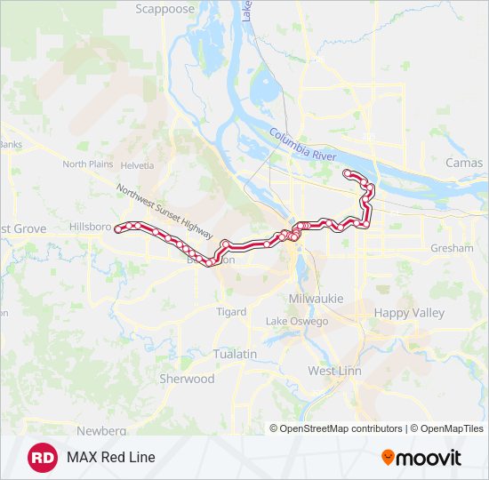 RED Light Rail Line Map