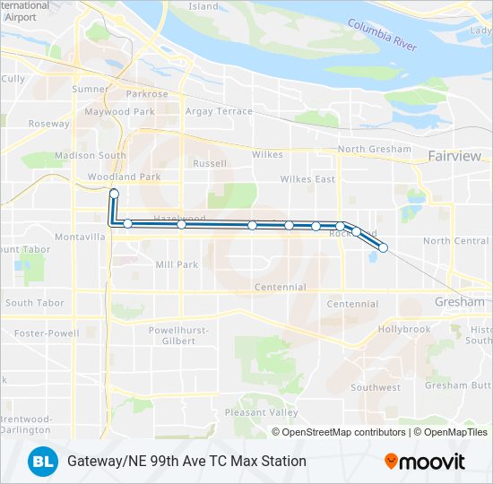 BLUE Light Rail Line Map