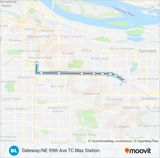 BLUE Light Rail Line Map