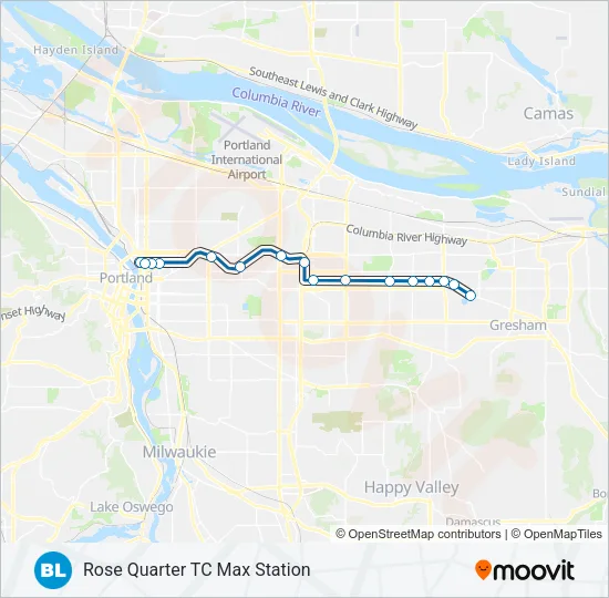 BLUE Light Rail Line Map
