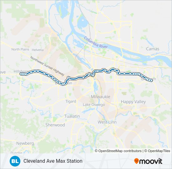 BLUE Light Rail Line Map