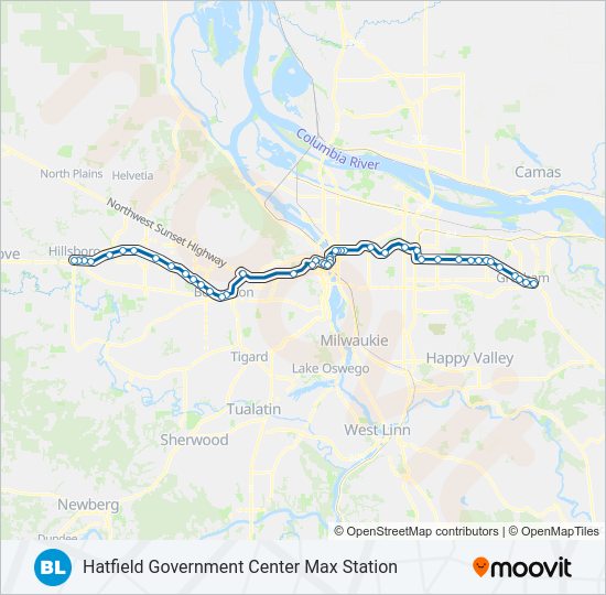 BLUE light rail Line Map