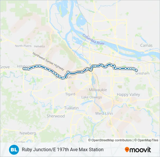 BLUE Light Rail Line Map