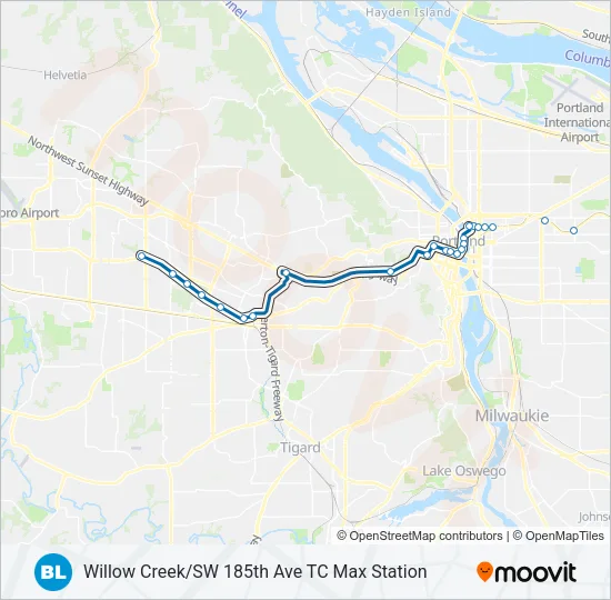 BLUE Light Rail Line Map