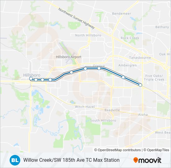 BLUE light rail Line Map