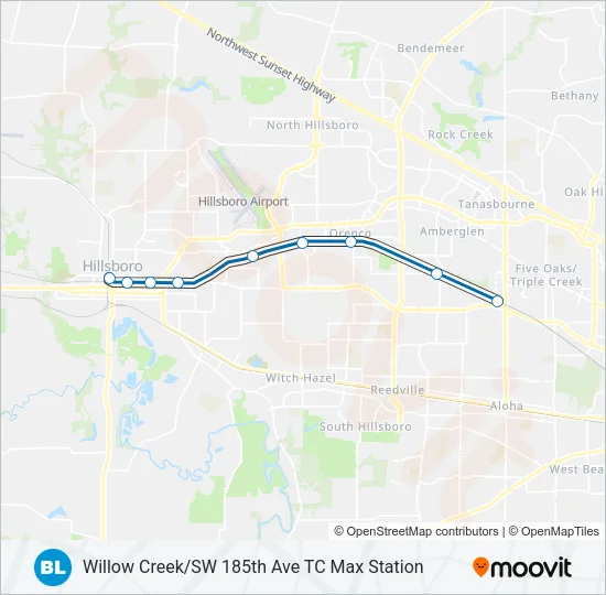 BLUE Light Rail Line Map