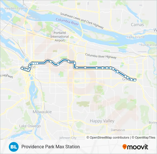 BLUE Light Rail Line Map