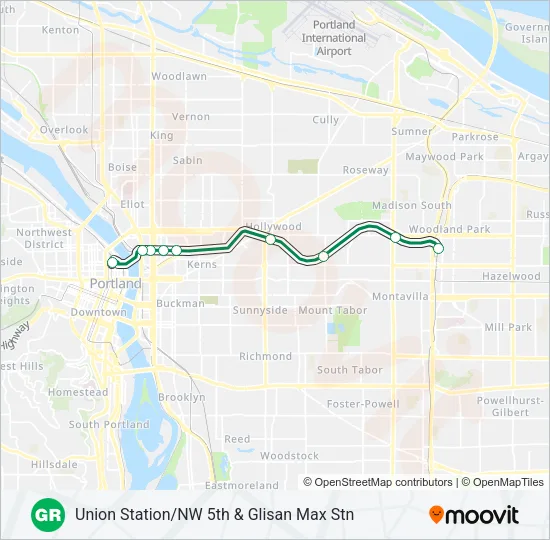 GREEN Light Rail Line Map