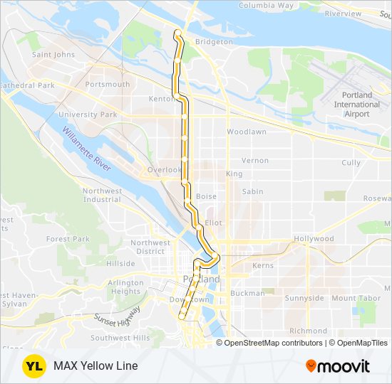 YELLOW light rail Line Map