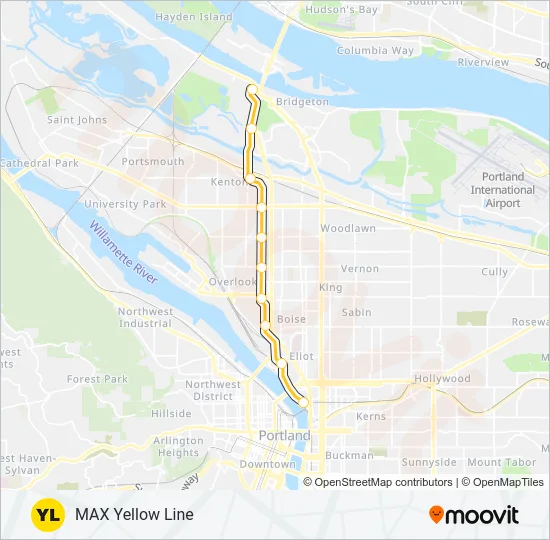 YELLOW Light Rail Line Map