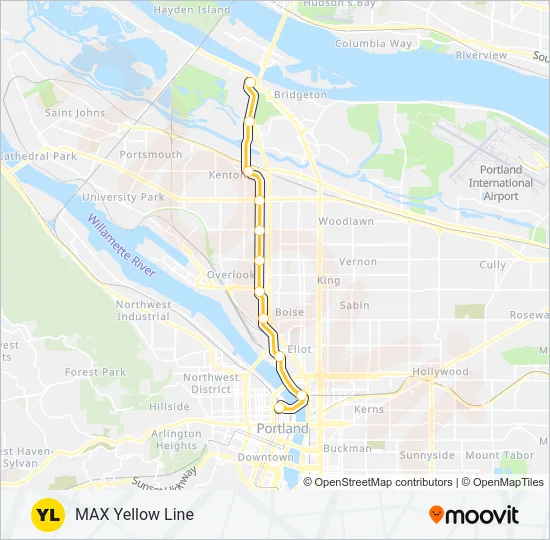 YELLOW Light Rail Line Map