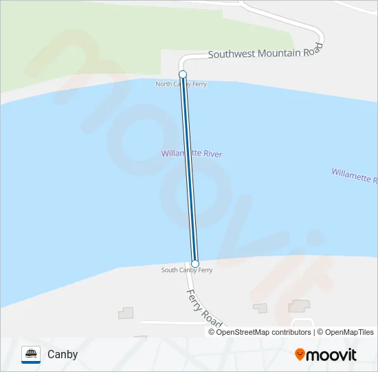 THE CANBY FERRY Ferry Line Map