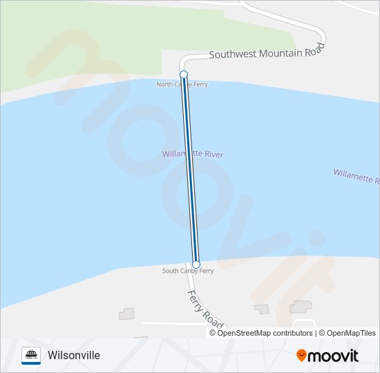 THE CANBY FERRY Ferry Line Map