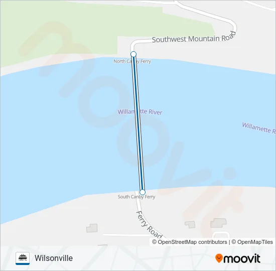 THE CANBY FERRY Ferry Line Map