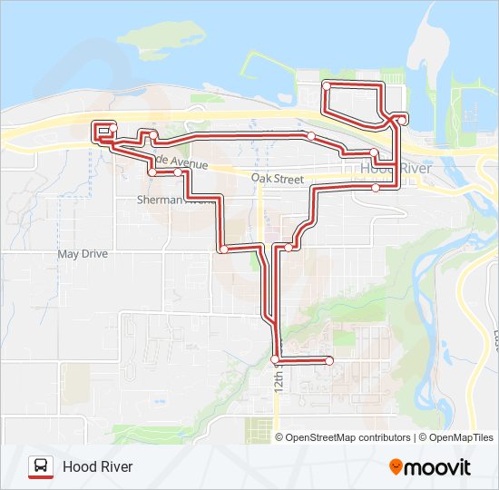 Mapa de HOOD RIVER de autobús