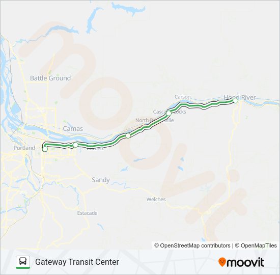 COLUMBIA GORGE EXPRESS Bus Line Map