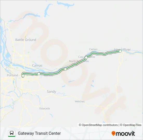 COLUMBIA GORGE EXPRESS Bus Line Map