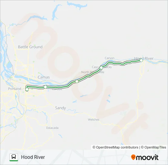 COLUMBIA GORGE EXPRESS Bus Line Map