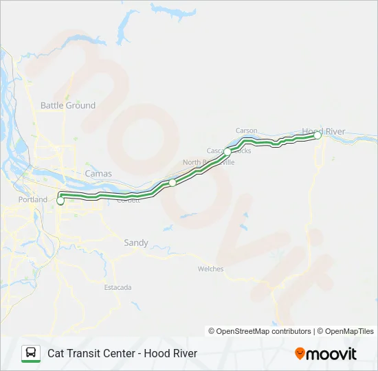 COLUMBIA GORGE EXPRESS Bus Line Map