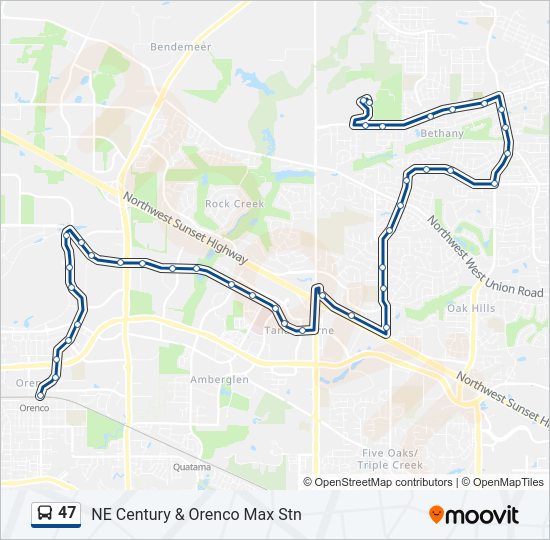 47 Bus Line Map