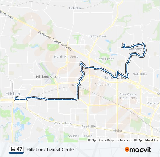 47 bus Line Map