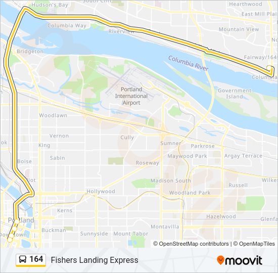 164 Bus Line Map
