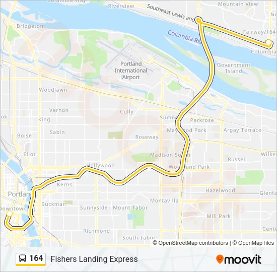164 Bus Line Map