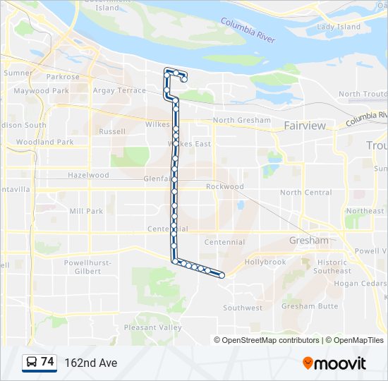 74 Bus Line Map