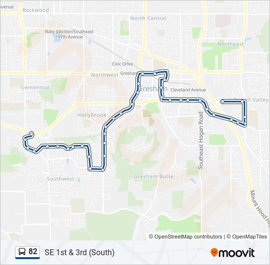 Mapa de 82 de autobús