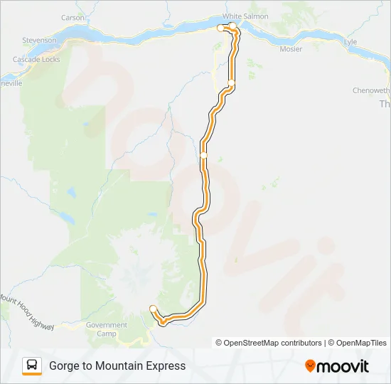 GORGE TO MOUNTAIN EXPRESS Bus Line Map