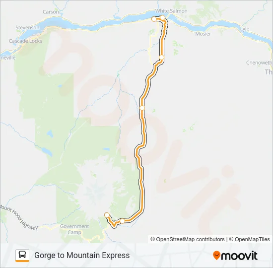 GORGE TO MOUNTAIN EXPRESS Bus Line Map