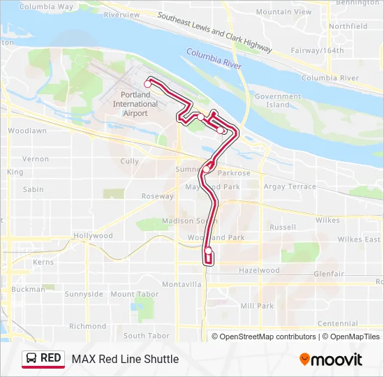 RED Bus Line Map