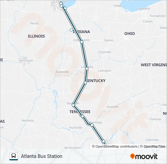 GREYHOUND US0100 Bus Line Map
