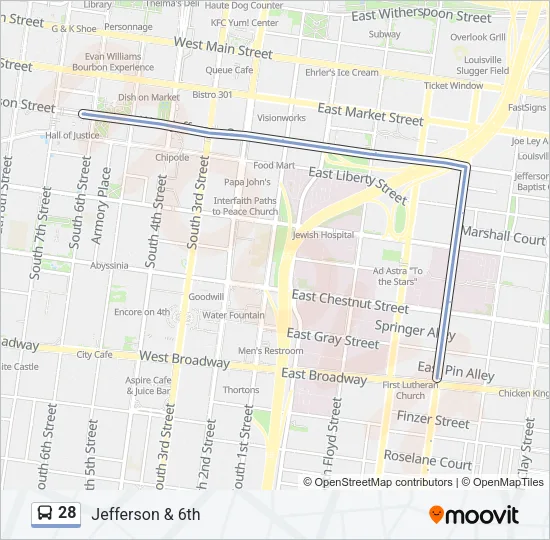 28 Bus Line Map