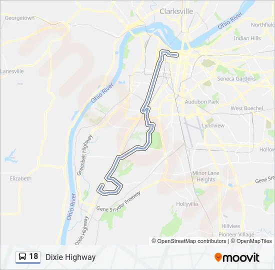 18 Bus Line Map