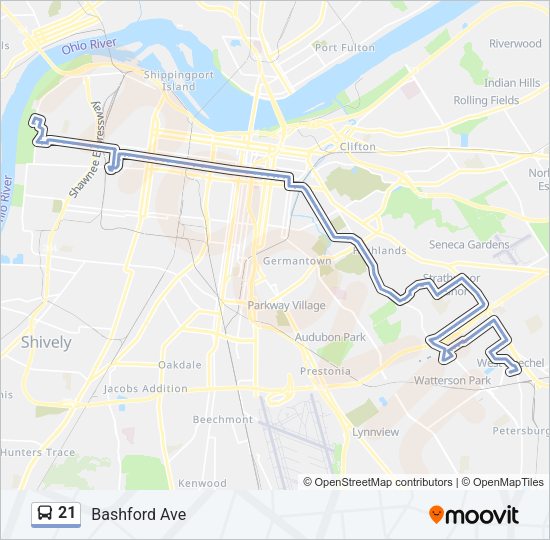 21 Bus Line Map