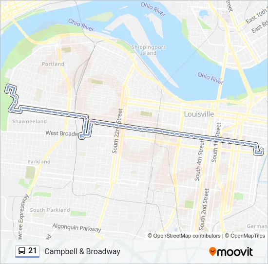 21 Bus Line Map