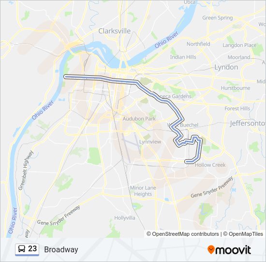23 Bus Line Map