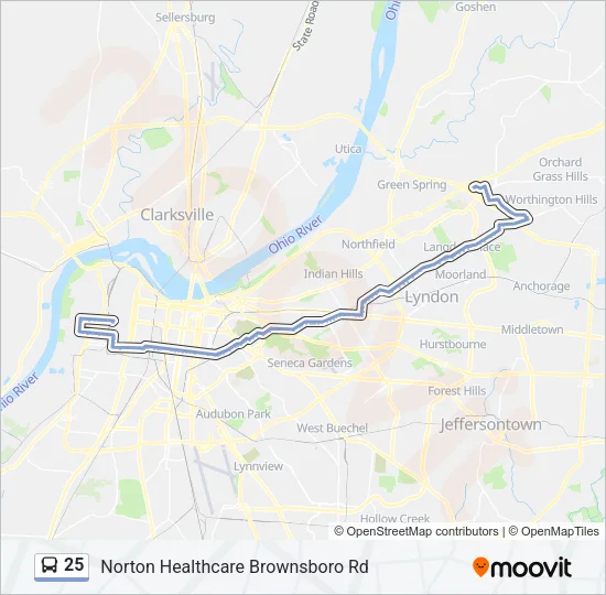 25 Bus Line Map