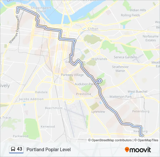 43 Bus Line Map
