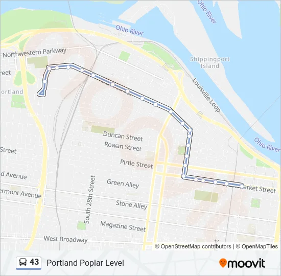 43 Bus Line Map