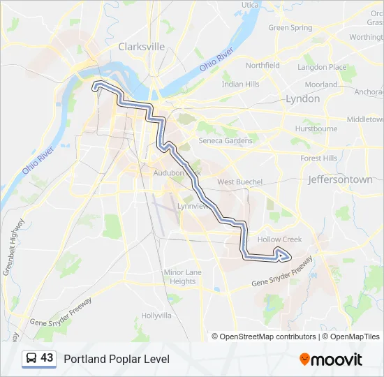 43 Bus Line Map